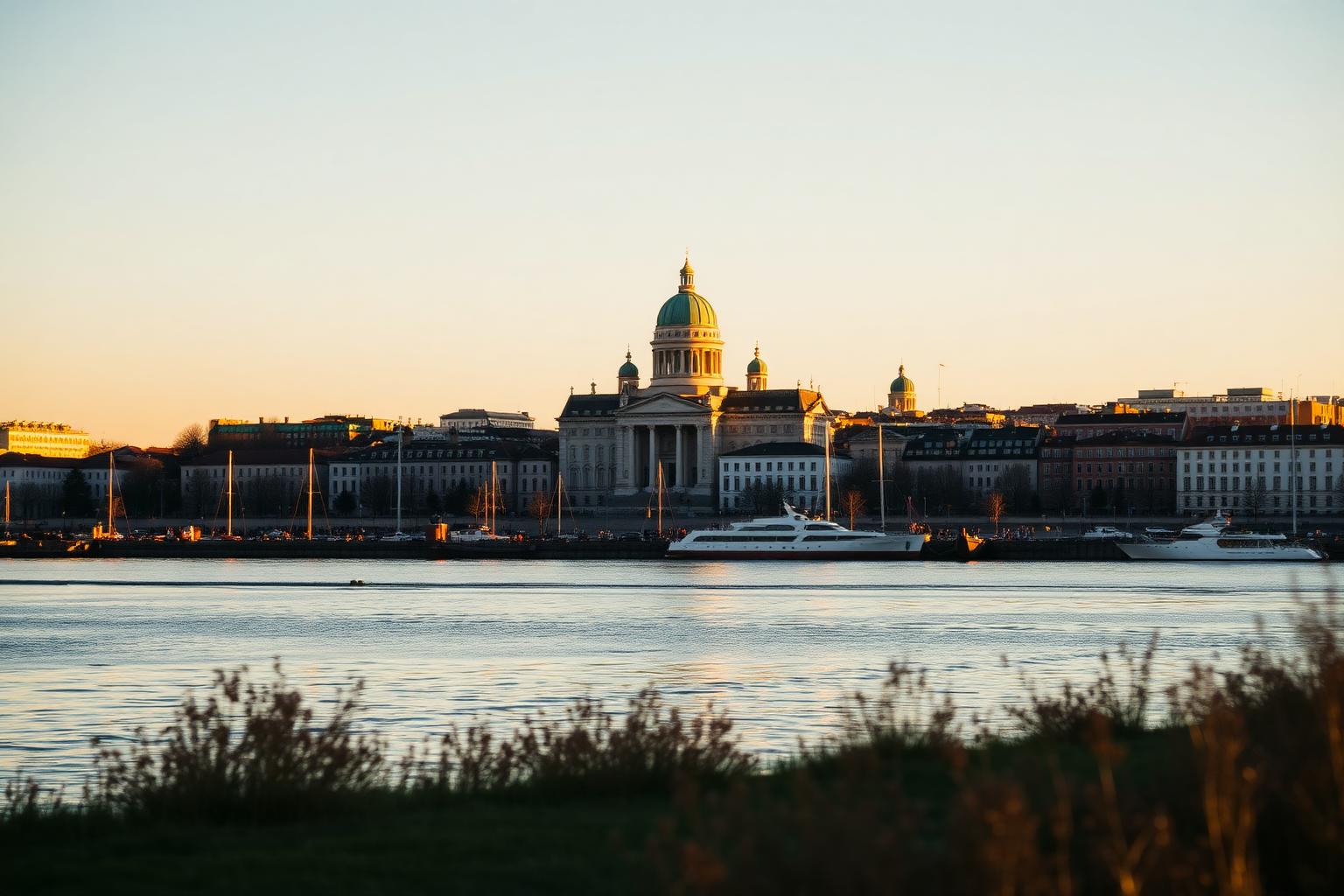 Helsinki at golden hour